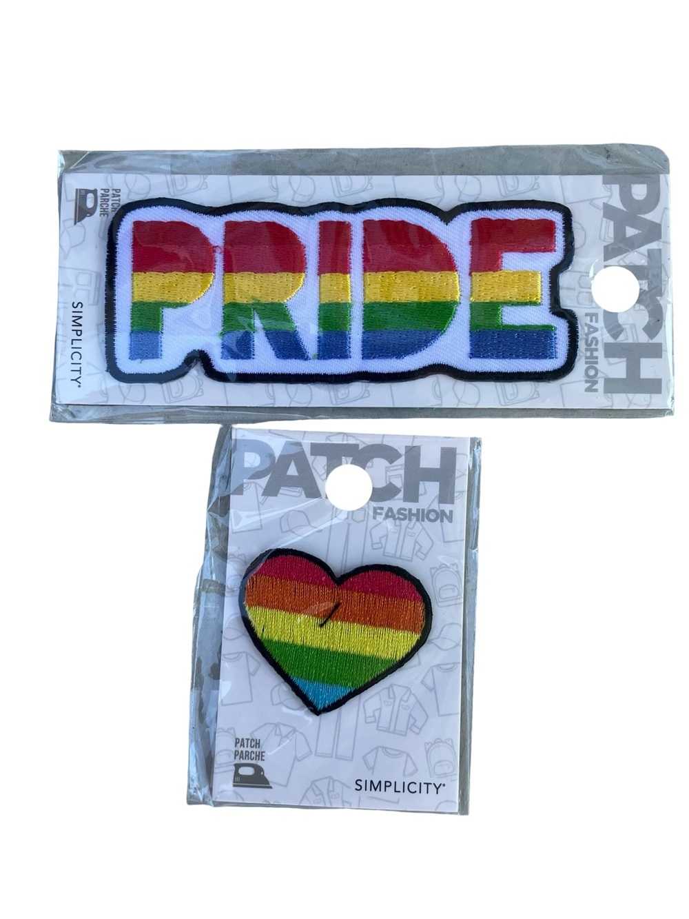 Pride Patch Rainbow Heart Applique Iron On Embroidered Embellishment LGBTQ Lot